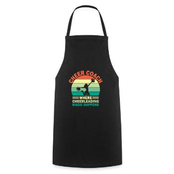 Cheerleading Coach Cheer Coach Cheerleader Cheer T - Cooking Apron - black - Front - AI Model Male 185 dark (185cm)
