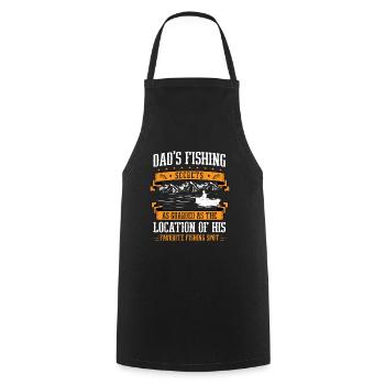 Pêche Papa Papa Pêcheur Childern Drôle Poisson Alors - Tablier de cuisine - noir - Devant - AI Model Male 185 dark (185cm)