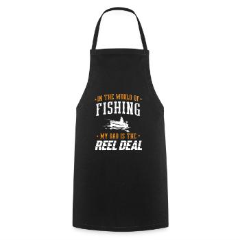 Pêche Papa Papa Pêcheur Childern Drôle Poisson Alors - Tablier de cuisine - noir - Devant - AI Model Male 185 dark (185cm)