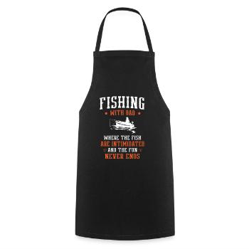 Pêche Papa Papa Pêcheur Childern Drôle Poisson Alors - Tablier de cuisine - noir - Devant - AI Model Male 185 dark (185cm)