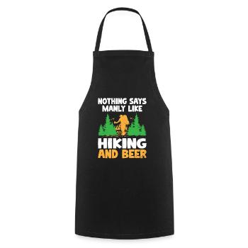 Hiking Hiker Nature Trekking Outdoor Mountaineerin - Cooking Apron - black - Front - AI Model Male 185 dark (185cm)