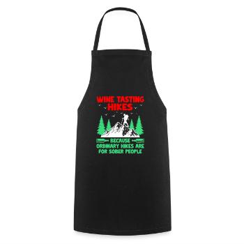 Hiking Hiker Nature Trekking Outdoor Mountaineerin - Cooking Apron - black - Front - AI Model Male 185 dark (185cm)