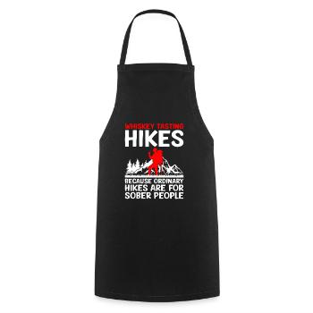 Hiking Hiker Nature Trekking Outdoor Mountaineerin - Cooking Apron - black - Front - AI Model Male 185 dark (185cm)