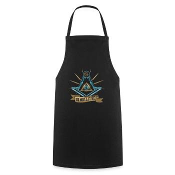 Masonic Freemasonry Fraternal - Kochschürze - Schwarz - Vorne - AI Model Male 185 dark (185cm)