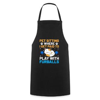 Pet Sitter Pet Sitting Dog and Cat Sitters Dog Wal - Cooking Apron - black - Front - AI Model Male 185 dark (185cm)
