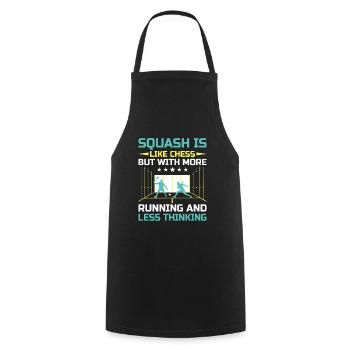 Squash Player Squash Tennis Player Raquetball Spor - Cooking Apron - black - Front - AI Model Male 185 dark (185cm)
