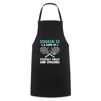 Squash Player Squash Tennis Player Raquetball Spor - Cooking Apron - black - Front - AI Model Male 185 dark (185cm)