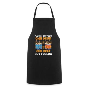 Drum Corps Marching Band Drum Corp Music Percussio - Cooking Apron - black - Front - AI Model Male 185 dark (185cm)
