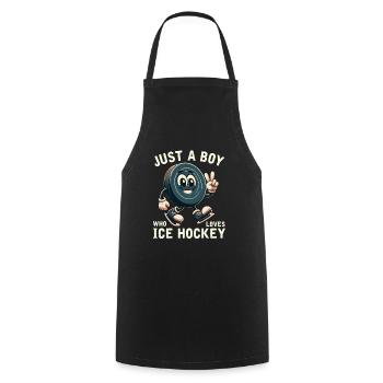 Juste un garçon qui aime le hockey sur glace garçons hommes - Tablier de cuisine - noir - Devant - AI Model Male 185 dark (185cm)