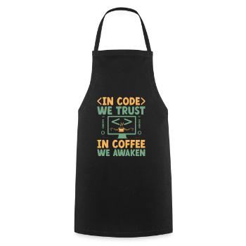 Coffee Coding Programmer Coder Developer Nerd Coff - Cooking Apron - black - Front - AI Model Male 185 dark (185cm)
