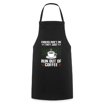 Café Codage Programmeur Codeur Développeur Nerd Coff - Tablier de cuisine - noir - Devant - AI Model Male 185 dark (185cm)