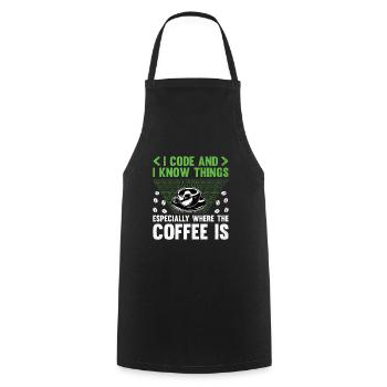 Coffee Coding Programmer Coder Developer Nerd Coff - Cooking Apron - black - Front - AI Model Male 185 dark (185cm)