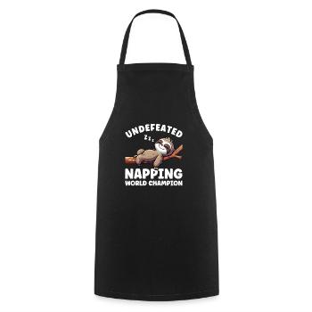 Sloth Funny Nap Sleeping - Cooking Apron - black - Front - AI Model Male 185 dark (185cm)