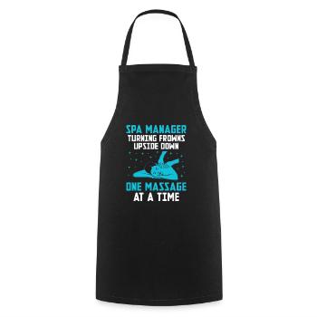SPA Manager Job Wellness Funny SPA Management Sayi - Cooking Apron - black - Front - AI Model Male 185 dark (185cm)