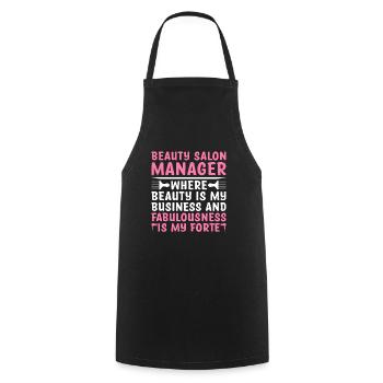 SPA Manager Job Wellness Funny SPA Management Sayi - Cooking Apron - black - Front - AI Model Male 185 dark (185cm)