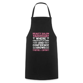 SPA Manager Job Wellness Funny SPA Management Sayi - Cooking Apron - black - Front - AI Model Male 185 dark (185cm)