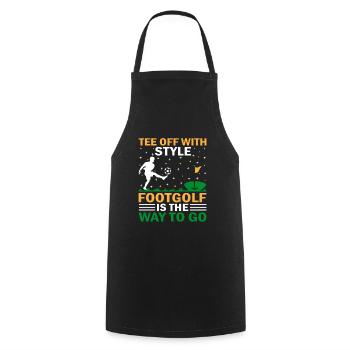 Footgolf Player Foot Golf Playing Footgolfers Foot - Cooking Apron - black - Front - AI Model Male 185 dark (185cm)