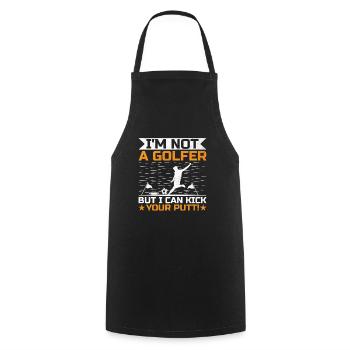 Footgolf Player Foot Golf Playing Footgolfers Foot - Cooking Apron - black - Front - AI Model Male 185 dark (185cm)