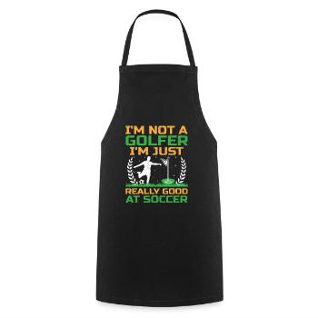 Footgolf Player Foot Golf Playing Footgolfers Foot - Cooking Apron - black - Front - AI Model Male 185 dark (185cm)