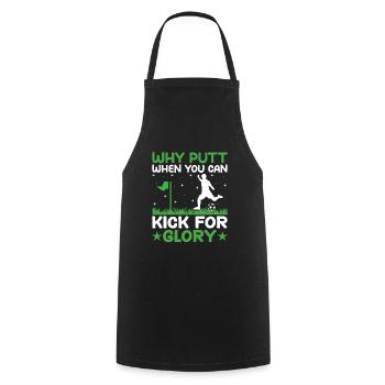 Footgolf Player Foot Golf Playing Footgolfers Foot - Cooking Apron - black - Front - AI Model Male 185 dark (185cm)