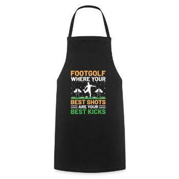 Footgolf Player Foot Golf Playing Footgolfers Foot - Cooking Apron - black - Front - AI Model Male 185 dark (185cm)