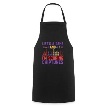 Chiptune Music Lover Groove to the Bleeps and Bloo - Cooking Apron - black - Front - AI Model Male 185 dark (185cm)