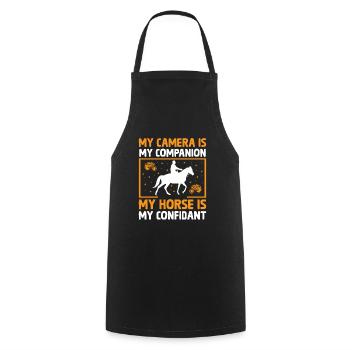 Pferdefotografie Reiten Pferde Hobby Ph - Kochschürze - Schwarz - Vorne - AI Model Male 185 dark (185cm)