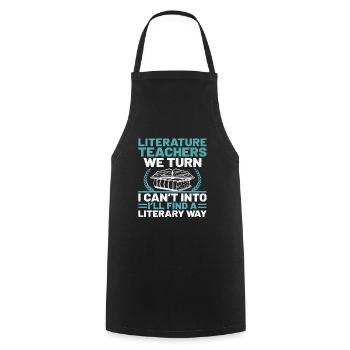 Literature Teacher School Teacher Funny Teachers S - Cooking Apron - black - Front - AI Model Male 185 dark (185cm)