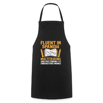 Foreign Language Teacher School Languages Teachers - Cooking Apron - black - Front - AI Model Male 185 dark (185cm)