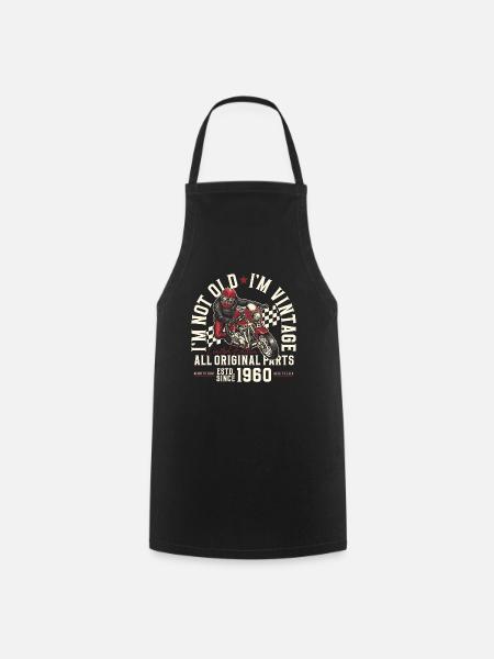 Cadeau d’anniversaire moto vintage vintage des années 1960 - Tablier de cuisine - noir
