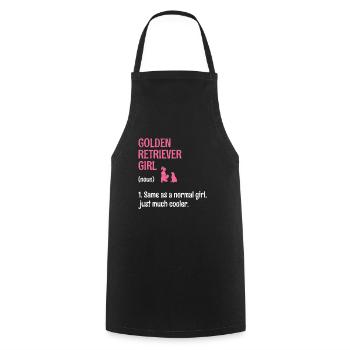 Golden Retriever Girl Same As A Normal Girl Just M - Cooking Apron - black - Front - AI Model Male 185 dark (185cm)