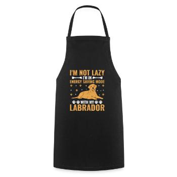 Je ne suis pas paresseux Je suis en mode économie d’énergie avec mon labo - Tablier de cuisine - noir - Devant - AI Model Male 185 dark (185cm)