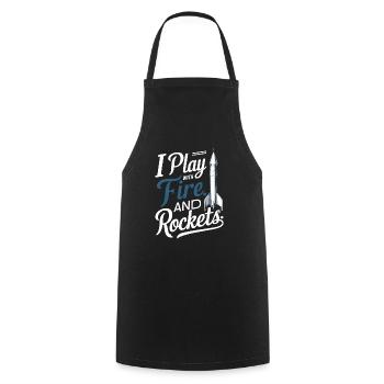 Modèles réduits de fusées amusantes - Tablier de cuisine - noir - Devant - AI Model Male 185 dark (185cm)