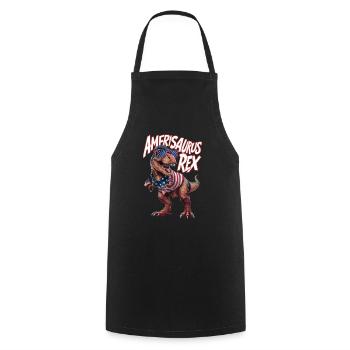 Patriotischer Dinosaurier Amerikanische Flagge 4. Juli - Kochschürze - Schwarz - Vorne - AI Model Male 185 dark (185cm)