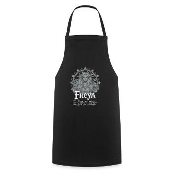 Mythical Viking Queen Freya - Cooking Apron - black - Front - AI Model Male 185 dark (185cm)