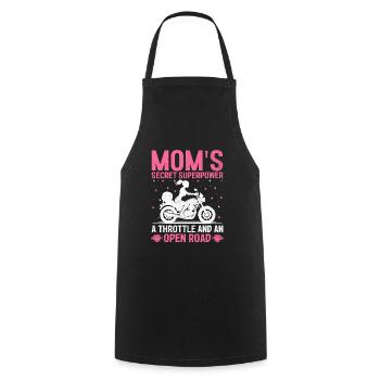 Mom's Secret Superpower A Throttle And An Open Roa - Cooking Apron - black - Front - AI Model Male 185 dark (185cm)