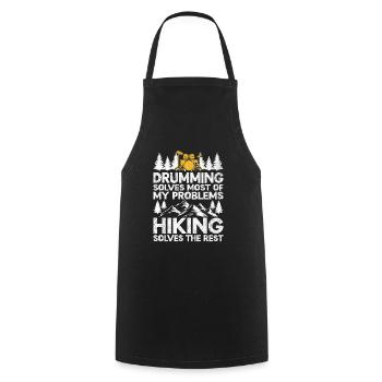 Le tambourinage résout la plupart de mes problèmes La randonnée résout - Tablier de cuisine - noir - Devant - AI Model Male 185 dark (185cm)