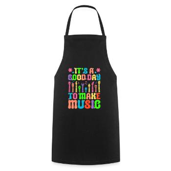 C’est un bon jour pour faire la classe de professeur de musique Teachi - Tablier de cuisine - noir - Devant - AI Model Male 185 dark (185cm)
