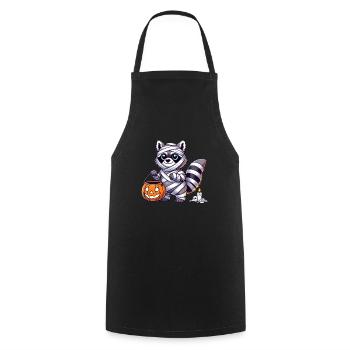 Waschbär Halloween Mumie Kinder Frauen Männer - Kochschürze - Schwarz - Vorne - AI Model Male 185 dark (185cm)