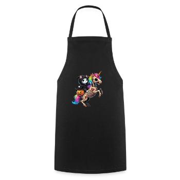 Zombiecorn Cat Halloween Grim Reaper - Cooking Apron - black - Front - AI Model Male 185 dark (185cm)