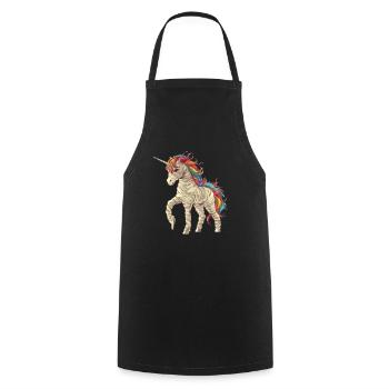 Unicorn Mummy Zombie Women Girls Kids - Cooking Apron - black - Front - AI Model Male 185 dark (185cm)