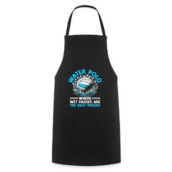 Wasserball, wo nasse Pässe die besten Pässe sind - Kochschürze - Schwarz - Vorne - AI Model Male 185 dark (185cm)