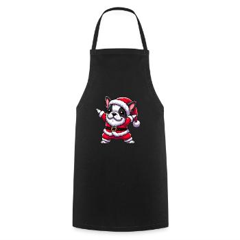 Christmas Frenchie Santa Funny French - Cooking Apron - black - Front - AI Model Male 185 dark (185cm)