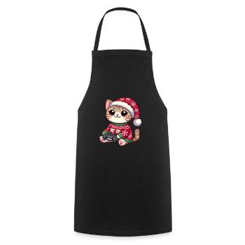 Noël Gamer Chat Jeux Vidéo Jeux - Tablier de cuisine - noir - Devant - AI Model Male 185 dark (185cm)