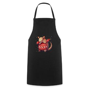 Christmas Armadillo Ugly Christmas - Cooking Apron - black - Front - AI Model Male 185 dark (185cm)