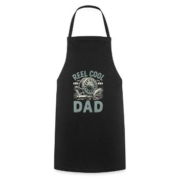 Moulinet Cool Papa Pêche à l’achigan Pêcheur Père Pêcheur - Tablier de cuisine - noir - Devant - AI Model Male 185 dark (185cm)