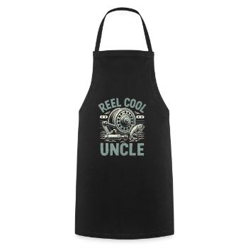 Moulinet Cool Uncle Fishing Angler Pêcheur Pêcheurs - Tablier de cuisine - noir - Devant - AI Model Male 185 dark (185cm)