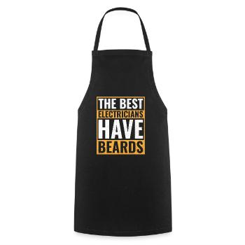 Les meilleurs électriciens ont des barbes Électricien - Tablier de cuisine - noir - Devant - AI Model Male 185 dark (185cm)