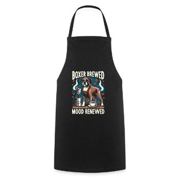 Boxer Gebraute Stimmung Erneuerter Koffein Liebhaber Hund - Kochschürze - Schwarz - Vorne - AI Model Male 185 dark (185cm)