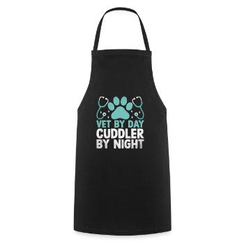 Vétérinaire le jour Câlin la nuit Verterinarian Animal - Tablier de cuisine - noir - Devant - AI Model Male 185 dark (185cm)